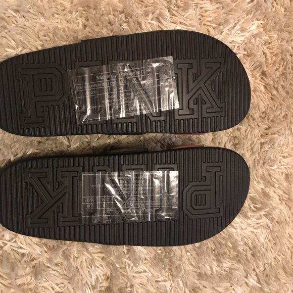 Victoria Secret PINK Pink Purple Print Logo Slides - Picture 4 of 6